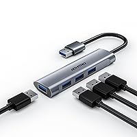 4 Ports Mini USB Hub – High Speed USB 3.0 Multiple USB Port Expender - Aluminium Alloy External USB Port for Laptop, Mac, PCs, – Portable Multi USB Port & Computer USB Hub (USB A 3.0)