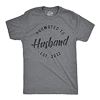 Crazy Dog Mens Promoted to Husband Est. 2024 2023 2022 T Shirt Wedding Engagement Graphic Tee