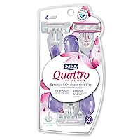Schick Quattro for Women Disposable Sensitive Skin, 3 Count (Pack of 1)