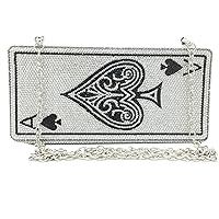 Novelty Poker Card Queen Evening Bags and Clutches for Women Crystal Clutch Bag Rhinestone Handbags Party Purse