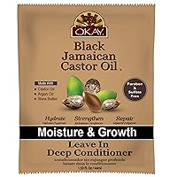 OKAY | Black Jamaican Castor Oil Leave-In Conditioner | All Hair Types/Textures | Repair, Moisturize, Grow Healthy Hair | With Argan Oil & Shea Butter | Free of Sulfate, Silicone & Paraben | 1.5 oz