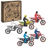 Authentic 5-Pack of 1:24 Scale Die-Cast Motorcycles with Rider Figure, Toy Moto Bike for Kids and Collectors Ages 3 and up