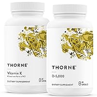 THORNE Bone Health Bundle - Vitamin K & Vitamin D-5000 Combo for Strong Bones - 30 to 60 Servings