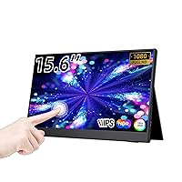 15.6 inch Touchscreen Portable Monitor, 1080P IPS Screen, 60Hz, HDMI & USB-C, for Phone Laptop PC PS4/5 Xbox