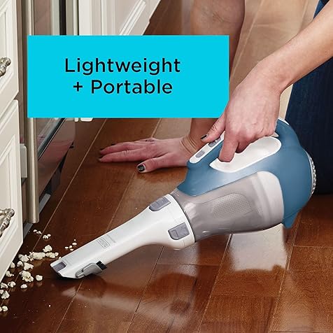 dustbuster AdvancedClean Cordless Handheld Vacuum, Compact Home and Car Vacuum with Crevice Tool (CHV1410L), Blue, White