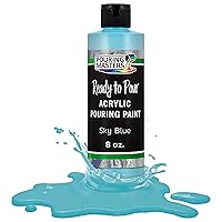 Pouring Masters Sky Blue Acrylic Ready to Pour Pouring Paint – Premium 8-Ounce Pre-Mixed Water-Based - for Canvas, Wood, Paper, Crafts, Tile, Rocks and More