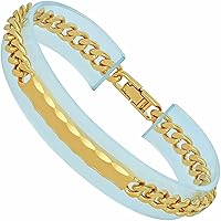 LIFETIME JEWELRY 7mm Cuban Link ID Bracelet for Men and Women 24k Gold Plated