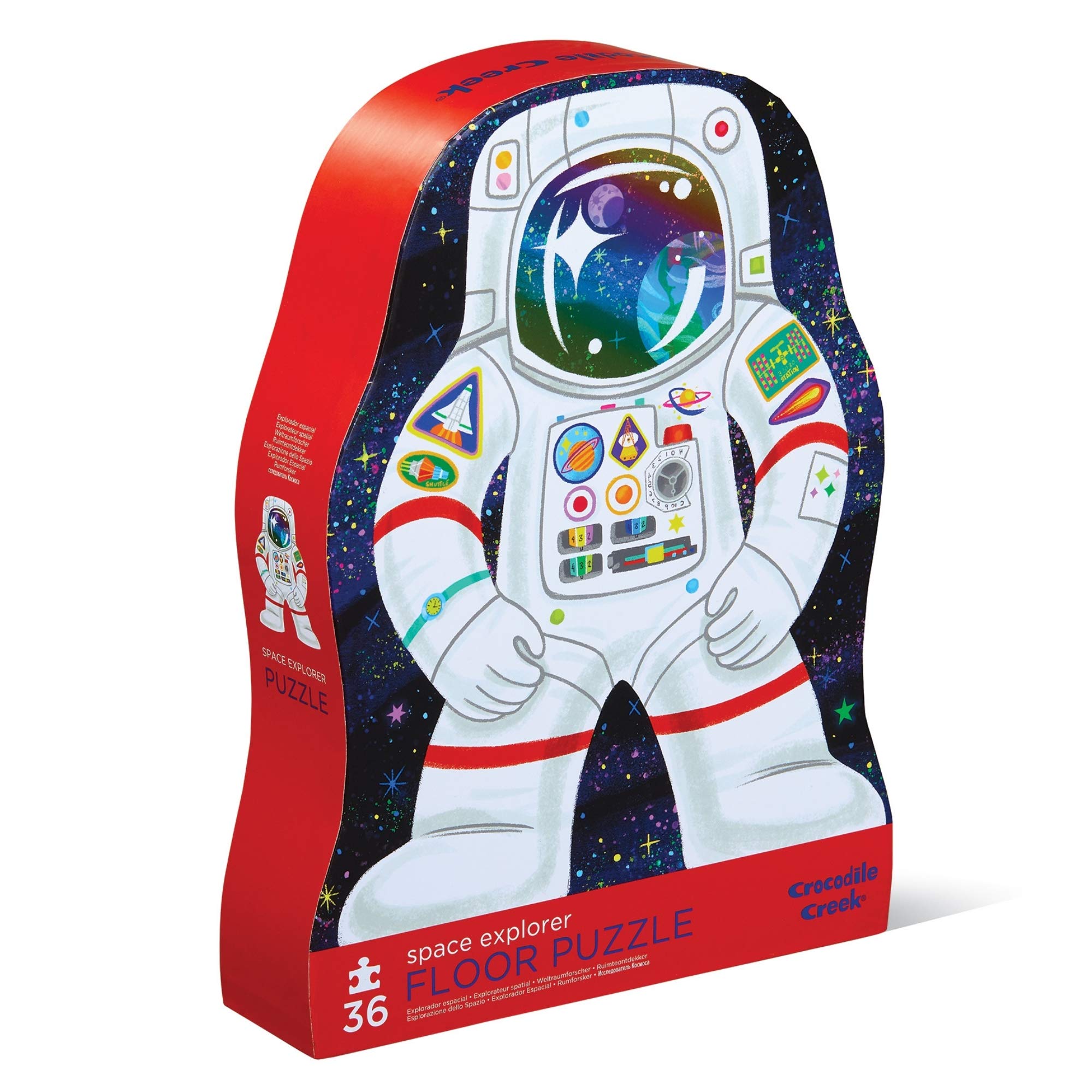 Crocodile Creek - Space Explorer - 36 Piece Jigsaw Floor Puzzle with Heavy-Duty Shaped Box for Storage, Large 20