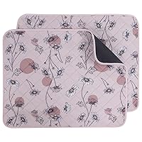 IEUUMLER Washable Pee Pads for Dogs, 2 Pack Non-Slip & Waterproof Pack Whelping Pad, Reusable Washable Puppy Potty Training Pad with Fast Absorbent for Playpen EU007 (Pink Daisy, 36
