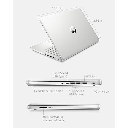 HP 14 Laptop, 11th Gen Intel Core i3-1115G4, 4 GB RAM, 128 GB SSD Storage, 14-inch HD Display, Windows 11 in S Mode, Long Battery Life, Fast-Charge Technology, Thin & Light Design (14-dq2010nr, 2021)