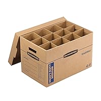 Bankers Box 1 Pack Heavy-Duty Kitchen Moving Box Kit, Tape-Free, includes Dish and Glass Dividers and Cushion Foam