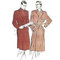 1940s Pattern, Men's Dressing Gown - Chest: 38” (97cm) - 40” (102cm)