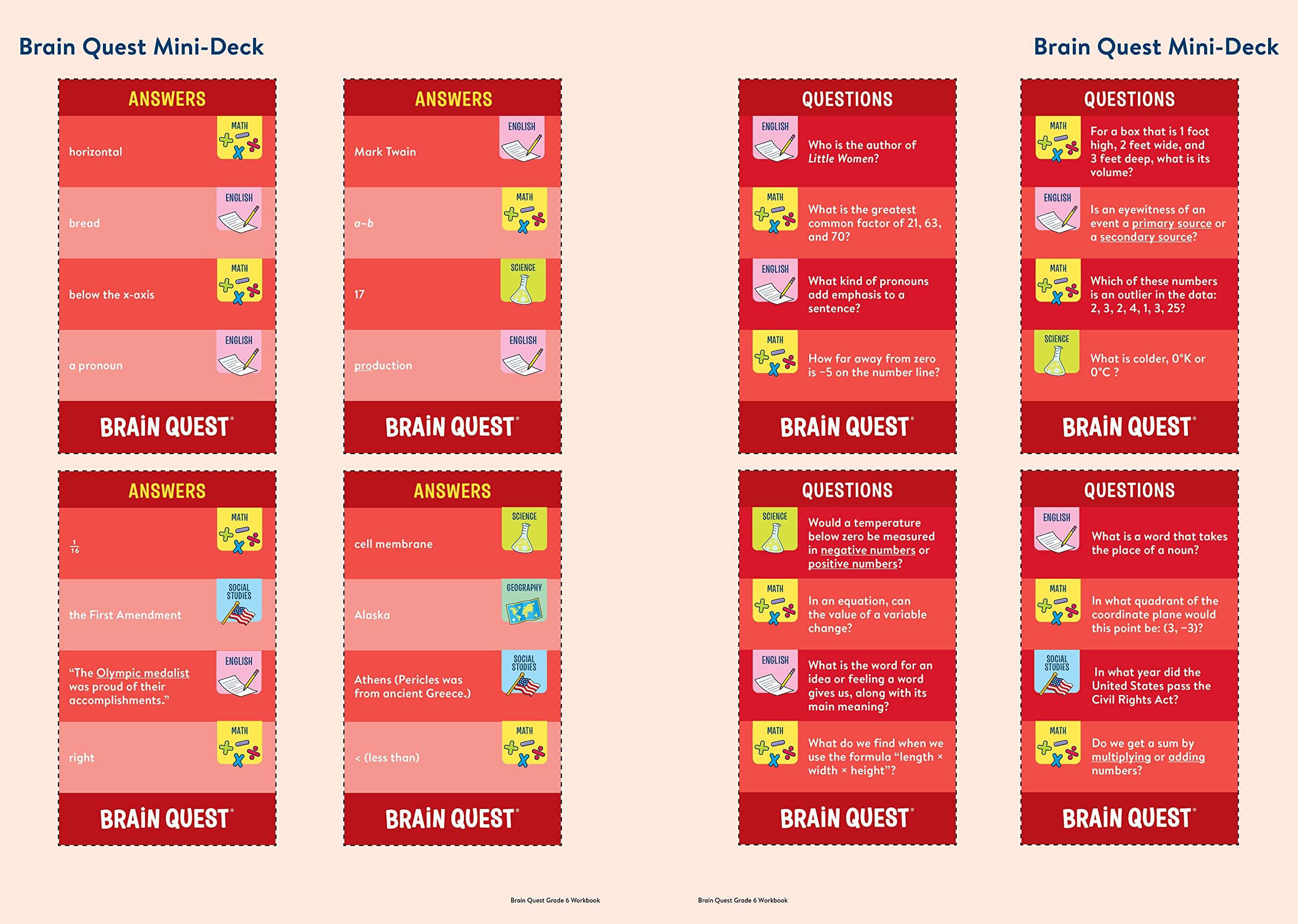 Brain Quest Workbook: 6th Grade (Revised Edition)