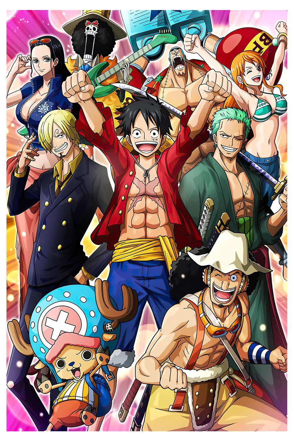 Monkey D Luffy Shanks & Uta Poster One Piece Red 91,5 x 61 cms | Kokuro
