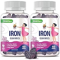 Iron Gummies for Kids & Adults - Iron Vitamins with Vitamin C, 10mg per Serving - Iron Chewable Fruit Gummy for Immune Support Red Blood Cell Production