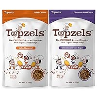 Topzels Cinnamon Sugar and Salted Caramel Seasoned Pretzel Toppings - No Artificial Flavors, Colors or Preservatives, Crushed Pretzels, Adds Crunch & Bold Flavor (6oz, Pack of 2)
