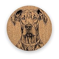 Great Dane, Coasters Gift, Set of 6, Cork Coasters with Holder, Absorbent Coasters for Dog Lovers, Personalized Drink Coasters - CA021