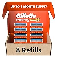 Fusion5 Power Razor Blade Refills, 8 Count, Lubrastrip for a More Comfortable Shave for Men