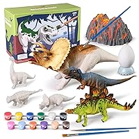 3D Dinosaurs Painting Kit with 12 Dinos for Kids Age 3-15, Arts and Crafts Kits Drawing Toys with Dinosaurs Set Creativity Gifts for Boys and Girls