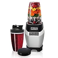 NCBL1000 Personal Electric Single Serve Small Professional Kitchen Countertop Mini Blender for Shakes and Smoothies w/Pulse Blend, Convenient Lid Co, 20 & 24 oz Cups, Black