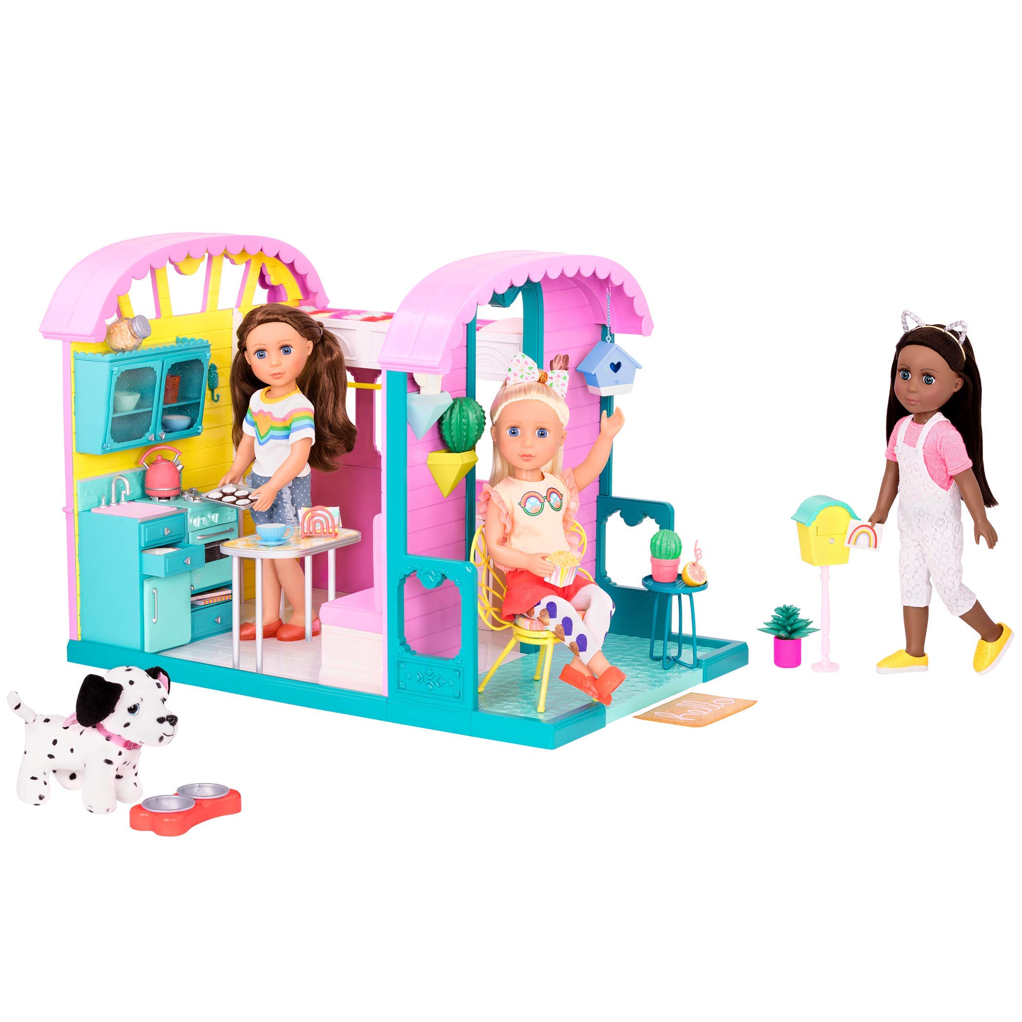 Glitter Girls – GG Doll House Playset with Furniture and Home Accessories – Kitchen, Oven, and Patio – 14-inch Doll Clothes and Accessories for Kids Ages 3 and Up
