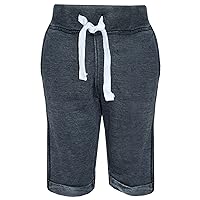 Boys Fleece Shorts Sportswear Activewear Casual Summer Fashion - Boys Fleece Shorts Black 7-8