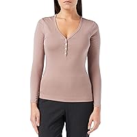 Amazon Essentials Women's Ribbed Knit Long Sleeve Henley Slim Fit T-Shirt