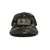 Snapback Camo Army Hat with Black Mesh and Green Catfish | Military Cap for Hunting and Outdoor Activities