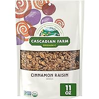 Cascadian Farm Organic Granola, Cinnamon Raisin Cereal, Resealable Pouch, 11 oz