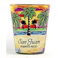 San Juan Puerto Rico Yellow Palms In-and-Out Shot Glass