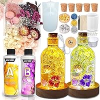 Zoncolor Bottle Resin Molds Silicone Kit - Night LED Light Lamp Bulb Art Craft Accessories Supplies and Tools DIY Unique Clear Bottle Shape Epoxy Molds and Stopper Cool Home Office Kitchen Decoration