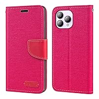 for Cubot P80 Case, Oxford Leather Wallet Case with Soft TPU Back Cover Magnet Flip Case for Cubot P80 (6.583”) Rose