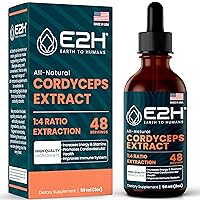 E2H Cordyceps Mushroom Extract - All-Natural Immune System, Energy & Stamina Support from Advanced Mushroom Mycellium Supplement - Cordyceps Mushrooms Supplement - Non-GMO, Vegan - 2 Fl Oz