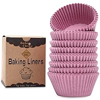 200pcs Standard Pink cupcake liners for baking,food-grade cupcake wrappers, greaseproof parchment muffin liners for Valentine cupcake Christmas Decorations