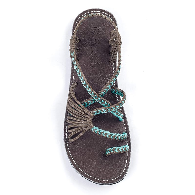 Palm Leaf Flat Summer Sandals - Urban Gray - Oaklynn & Ivy Co.