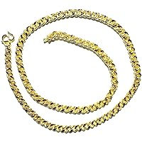 Men's Chain Heavy 24k Thai Baht Yellow Gold Plated Necklace 26 inch 7 mm