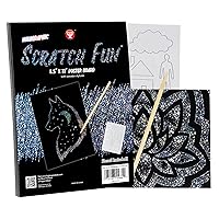 Hygloss Products Fun, Black Matte Scratch Art Set for Kids, Kit Includes 100 Silver Holographic Papers, 8.5 x 11 Inches and 20 Wooden Stylus Sticks