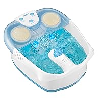 Waterfall Pedicure Foot Spa Bath with Blue LED Lights, Massaging Bubbles and Massage Rollers, Blue/White