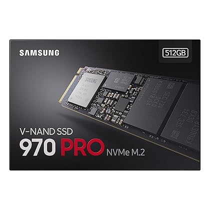 Samsung 970 PRO SSD 512GB - M.2 NVMe Interface Internal Solid State Drive with V-NAND Technology (MZ-V7P512BW), Black/Red
