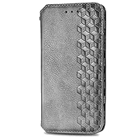 XYX Wallet Case for Samsung S23 FE, Embossed Diamond PU Leather Phone Flip Magnetic Case with Stand Card Slots for Galaxy S23 FE, Grey