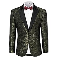 PJ PAUL JONES Men's Party Blazer Floral Paisley Tuxedo Prom Dinner Suit Jacket