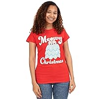 Pusheen Christmas T-Shirt Women Festive Short Sleeve Cat Red Top