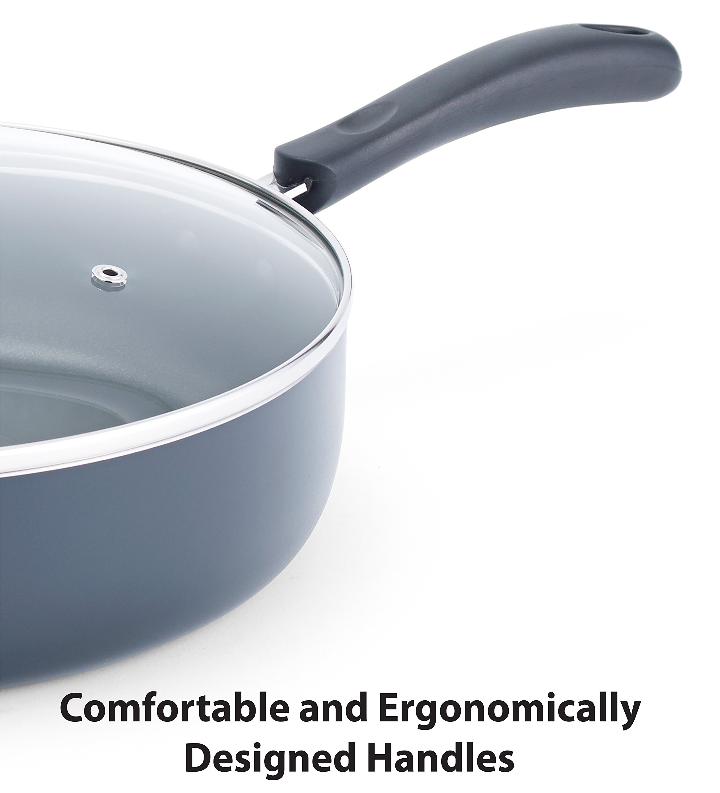 T-fal Specialty Nonstick Saute Pan with Glass Lid 5 Quart Cookware, Pots and Pans, Dishwasher Safe Black