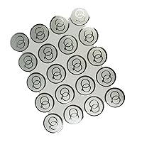 100 Silver Double RINGS Print Wedding Round Envelope Seal Stickers 1 inch Diameter