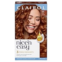 Clairol Nice'n Easy Permanent Hair Dye, 6R Light Auburn Hair Color, Pack of 1