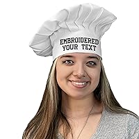 Personalized Chef Hat - Custom Embroidery, add your Name or Text - Poplin Floppy Design, Unisex for Men & Women. Perfect for Chefs!
