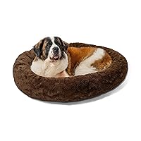 Best Friends by Sheri The Original Calming Donut Cat and Dog Bed in Lux Fur Dark Chocolate, Extra Large 45