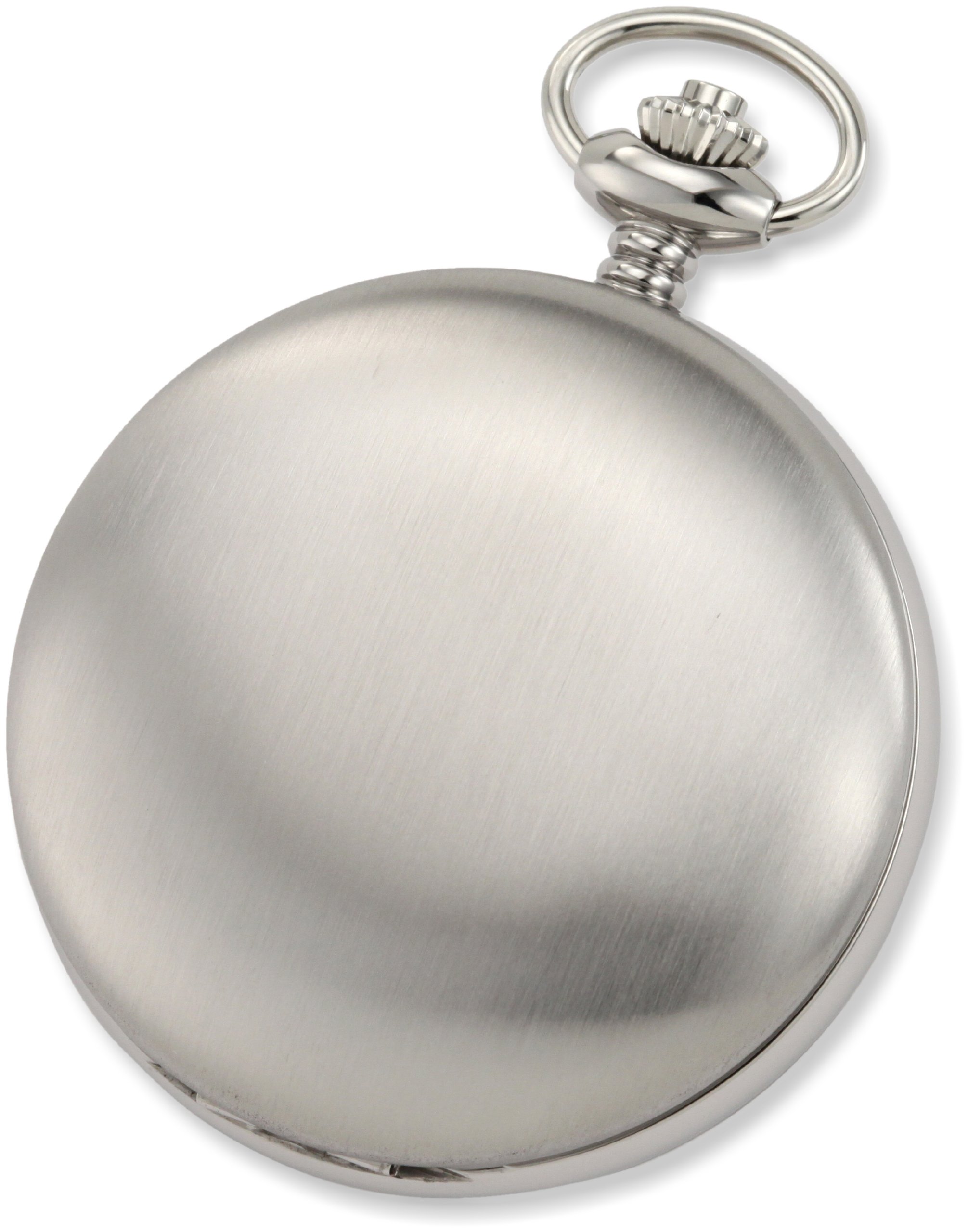 Charles-Hubert, Paris 3908-WR Premium Collection Stainless Steel Satin Finish Double Hunter Case Mechanical Pocket Watch