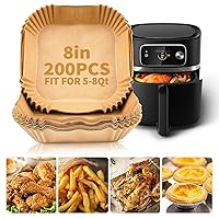 Disposable air fryer liners, 200 Pcs Square Airfryer parchment paper, Sheet for 4-8 Qt Basket Cooking baking Non-Stick liner Accessories, Oil-proof Air fryers filters
