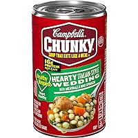 Campbell’s Chunky Healthy Request Soup, Hearty Italian Wedding Soup with Meatballs and Spinach, 18.8 Oz Can